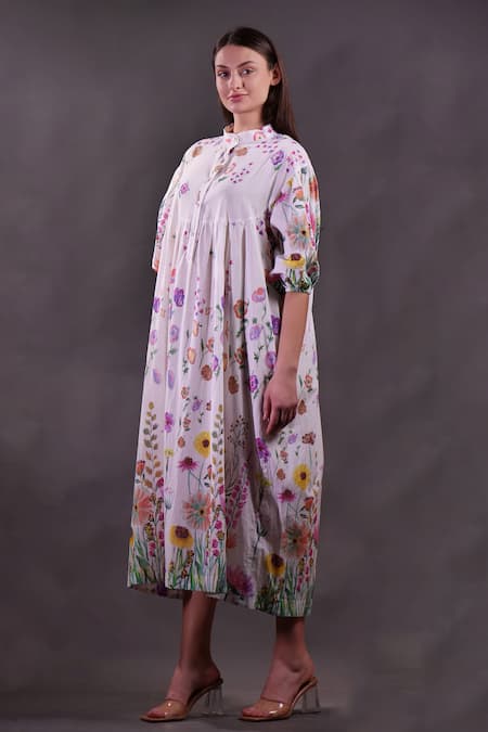 Rahul Singh Printed Floral Midi Dress 