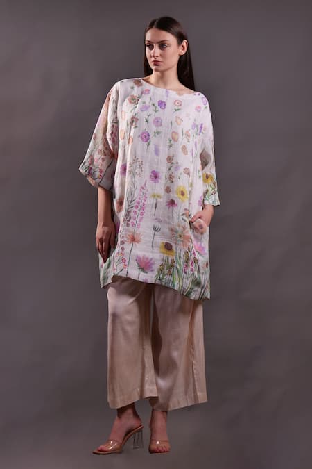 Rahul Singh Floral Print Kurta & Trousers Set 