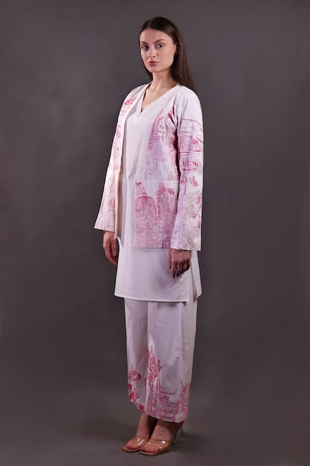 Rahul Singh Kantha Embroidered Jacket & Kurta Set 