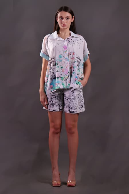 Rahul Singh Printed Shirt & Shorts Set 