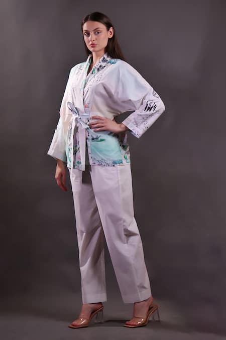 Rahul Singh Printed Shacket & Trouser Set 