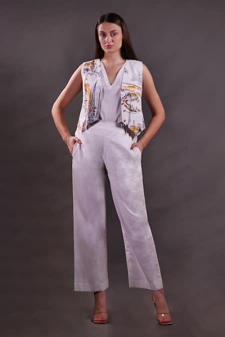 Rahul Singh Printed Waistcoat Trouser Set 