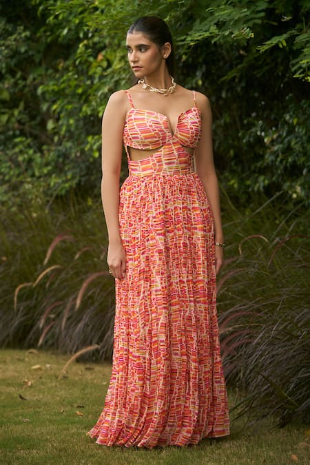 AMRIN KHAN Multi Stripe Onepiece Dress 