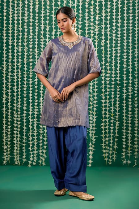 Cupid Cotton Sunira Zardosi Embroidered Kurta & Pant Set 