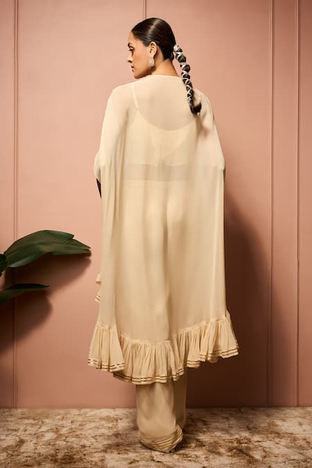 Neha Mehra Hand Embroidered Kaftan & Pant Set 