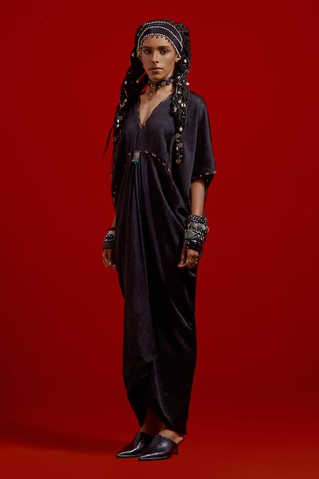 Shop_Aseem Kapoor_Cotton, Silk Beads, Embroidery, Tassels Open Neck Zuri Gilet _Online_at_Aza_Fashions