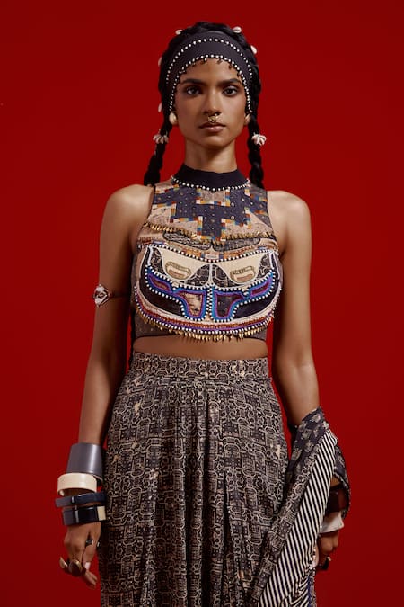 Aseem Kapoor Alya Halter Neck Blouse 