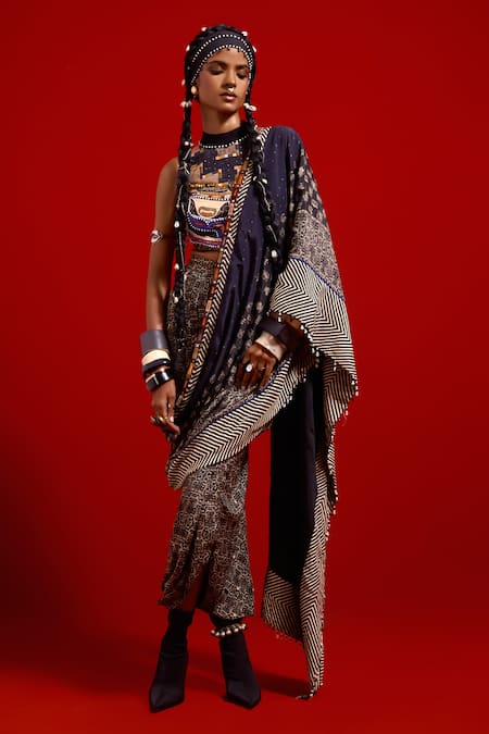 Aseem Kapoor Sadhvi Draped Saree Set 