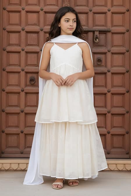 Fayon Kids Tiered Kurta Sharara Set 