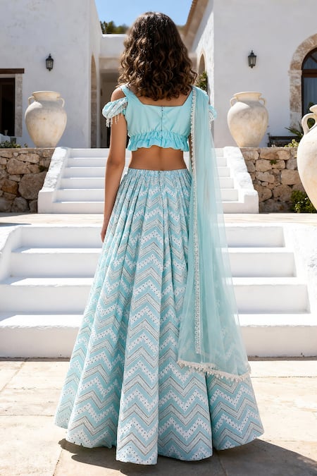 Fayon Kids Chevron Pattern Lehenga Set 