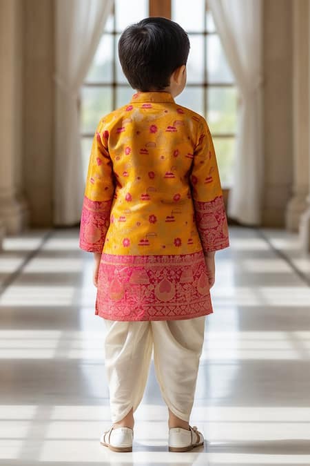 Fayon Kids Floral Woven Kurta Set 