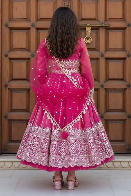 Fayon Kids Embroidered Anarkali With Dupatta 
