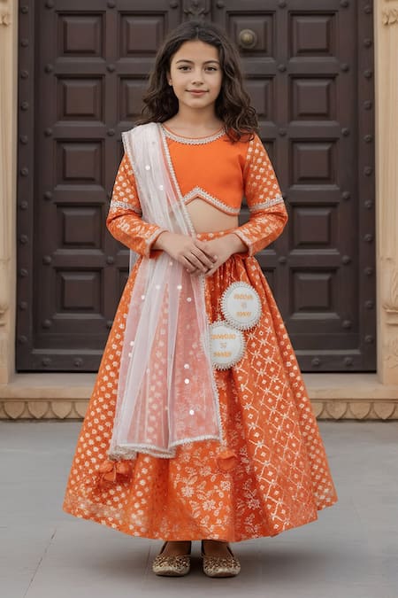Fayon Kids Printed Lehenga Blouse Set 