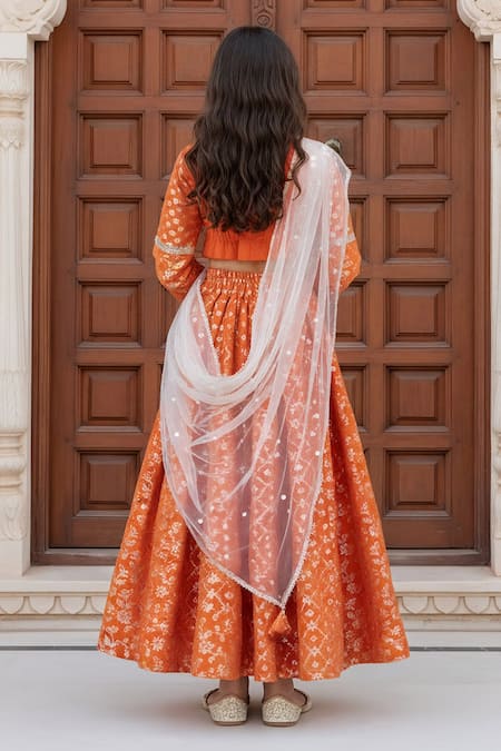 Fayon Kids Printed Lehenga Blouse Set 