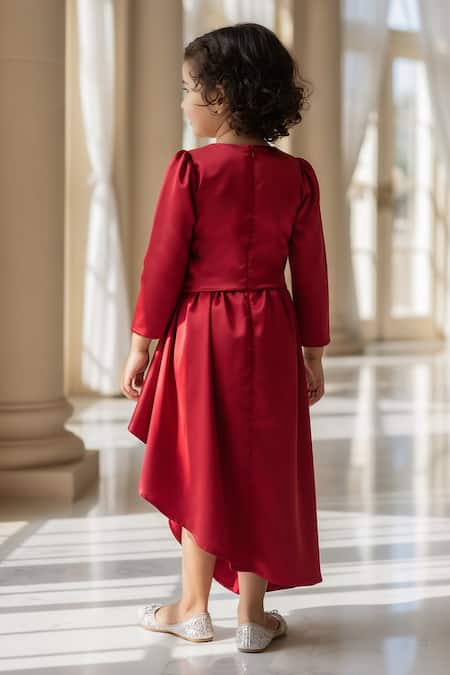 Fayon Kids Embellished Cropped Top & Dhoti Skirt Set