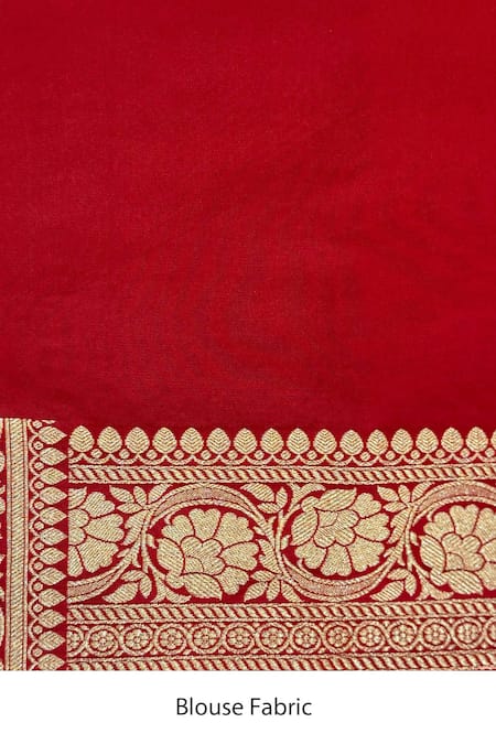 Shop_Naaritva India_Maroon Silk Zari Leaf Butta Woven Saree With Running Blouse _Online_at_Aza_Fashions