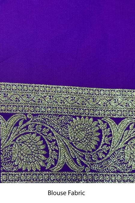 Naaritva India_Purple Zari Paisley Butta Woven Saree With Running Blouse _at_Aza_Fashions