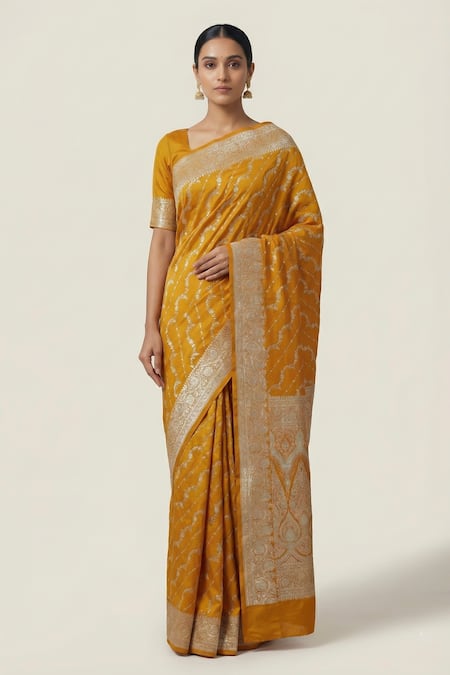 Naaritva India Banarasi Woven Saree With Running Blouse