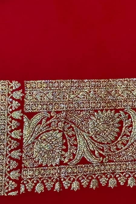Shop_Naaritva India_Maroon Silk Zari Flower Banarasi Woven Saree With Running Blouse _Online_at_Aza_Fashions