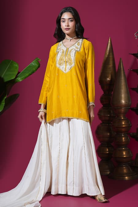 Komal Shah Keri Hand Embroidered Kurta Palazzo Set 
