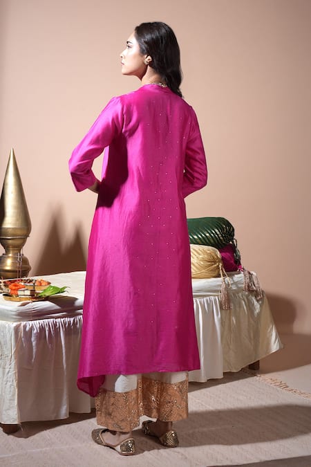 Komal Shah Chanderi Badla Embroidered Kurta & Lumpi Pant Set 