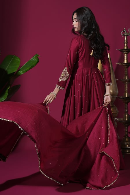 Komal Shah Paan Motif Hand Embroidered Anarkali & Dupatta