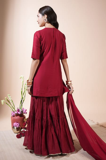 Komal Shah Floral Jaal Hand Embroidered Kurta Garara Set 