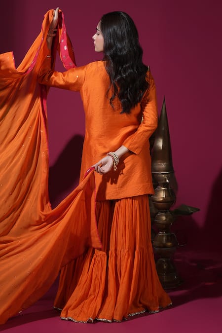 Komal Shah Floral Jaal Embroidered Kurta Garara Set 