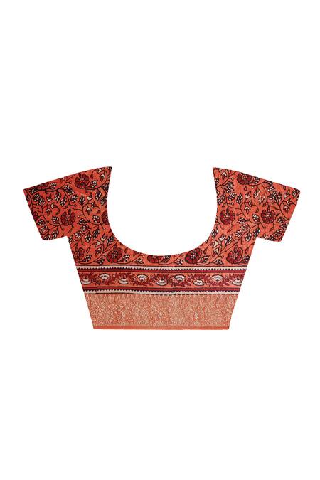 Geroo Jaipur Peach Modal, Silk Zari, Checks Woven Saree With Unstitched Blouse Piece Online at Aza Fashions Geroo Jaipur_Peach Modal, Silk Zari, Checks Woven Saree With Unstitched Blouse Piece _Online_at_Aza_Fashions