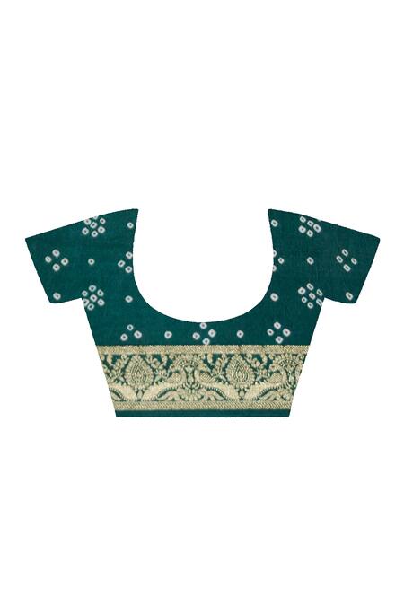 Buy Geroo Jaipur Green Silk Zari Bandhani Pattern Gajji Saree With Unstitched Blouse Piece Online at Aza Fashions Buy_Geroo Jaipur_Green Silk Zari Bandhani Pattern Gajji Saree With Unstitched Blouse Piece _Online_at_Aza_Fashions