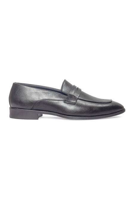 Domani_Black Valencia Penny Loafers _Online_at_Aza_Fashions