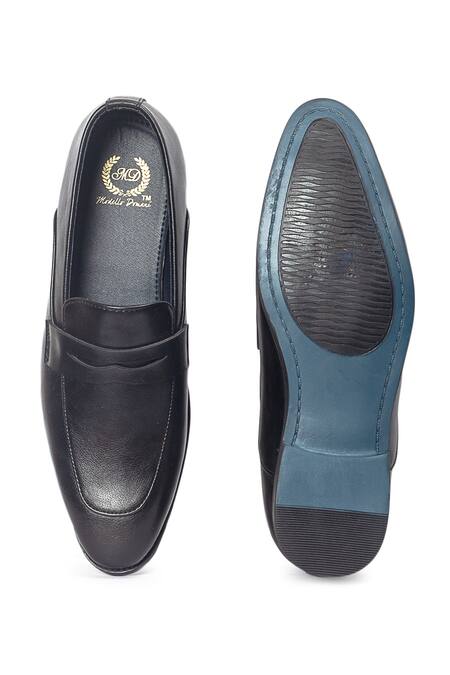 Shop_Domani_Black Valencia Penny Loafers _Online_at_Aza_Fashions