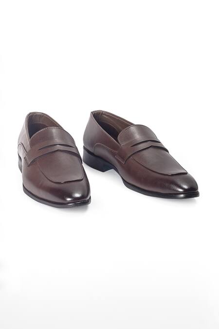 Buy_Domani_Brown Valencia Penny Loafers _Online_at_Aza_Fashions