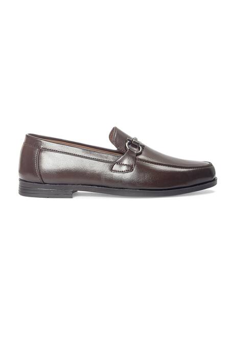 Domani_Brown Buckles Marbella Loafers _Online_at_Aza_Fashions