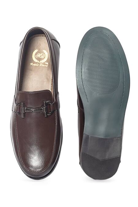 Shop_Domani_Brown Buckles Marbella Loafers _Online_at_Aza_Fashions
