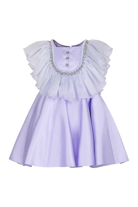 Pooja Wang Lilac Gem Ruffled Dress 