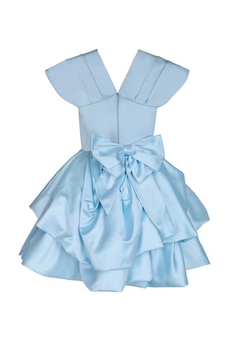 Pooja Wang Snow Hand Embroidered V Neck Tiered Dress 