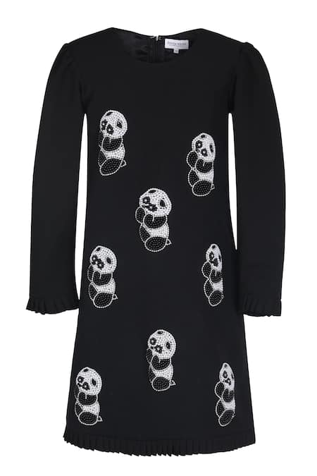 Pooja Wang Panda Embroidered Moss Dress 