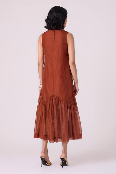 The Summer House Nadya Handwoven Chanderi Midi Dress