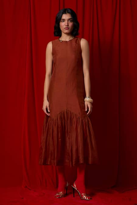 The Summer House Nadya Handwoven Chanderi Midi Dress