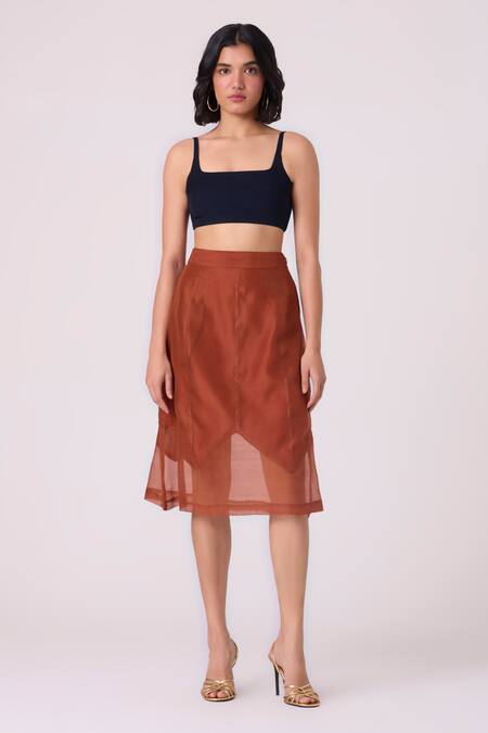 The Summer House Lyubov Handwoven Chanderi Asymmetric Skirt
