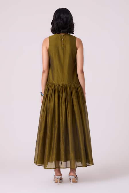 The Summer House Oleg Pleated Embroidered Dress