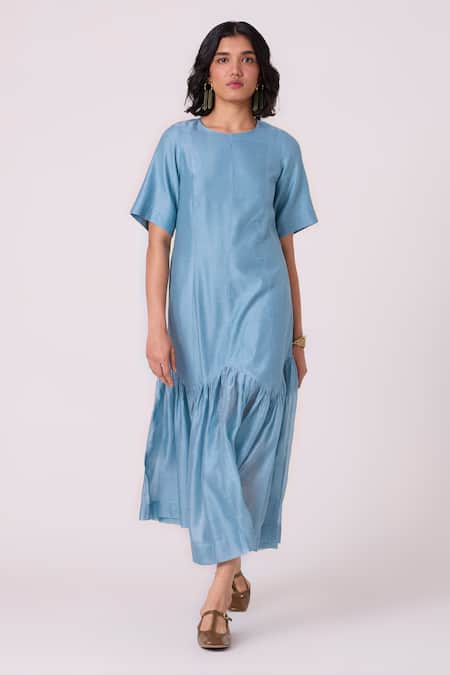 The Summer House Diana Handwoven Chanderi Tiered Dress
