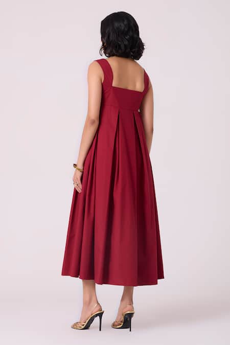 The Summer House Artyom Scalloped Neck Midi Dress