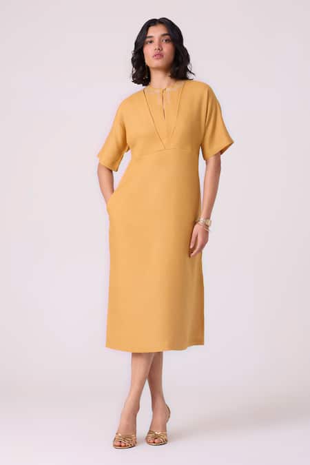 The Summer House Yarina Embroidered Linen Midi Dress