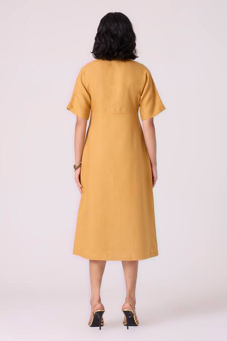 The Summer House Yarina Embroidered Linen Midi Dress