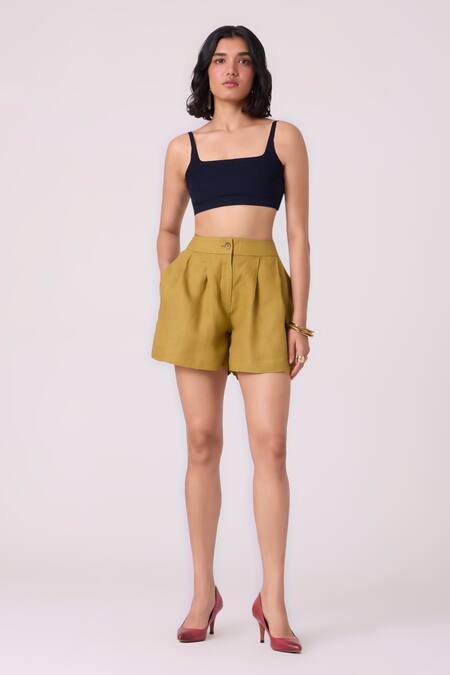 The Summer House Maxim Linen Pleated Shorts