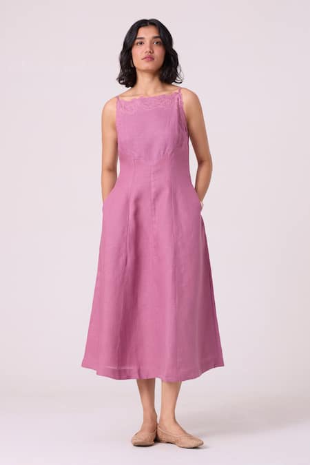 The Summer House Nimal Embroidered Midi Dress