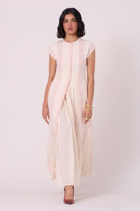 The Summer House Vesna Striped Handwoven Cotton Dress