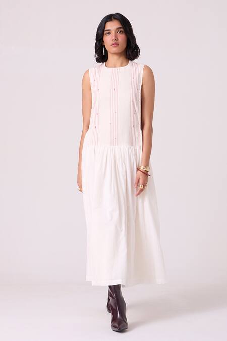The Summer House Fyodor Striped Gathered Dress
